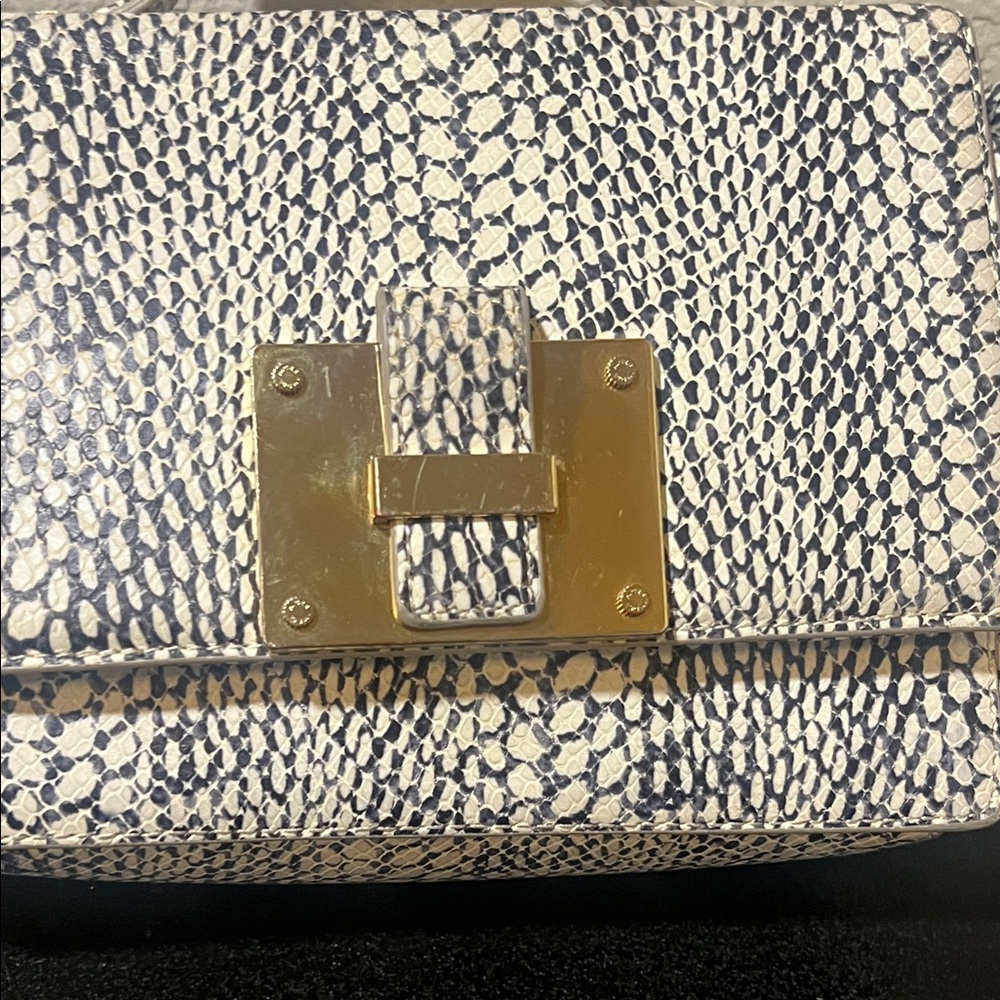 India Hicks Snakeskin Print Crossbody Bag with Gold Clasp - Picture 4 of 6